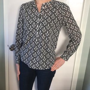 J. Crew Black & White Blouse